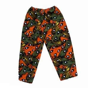 Women's Wide Leg Peacock Print Pants